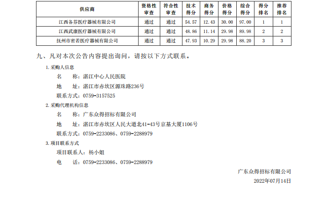 湛江中心人民醫(yī)院醫(yī)療設(shè)備采購項(xiàng)目【項(xiàng)目編號：ZDZJ22-Z18021】包2結(jié)果公告(圖2)